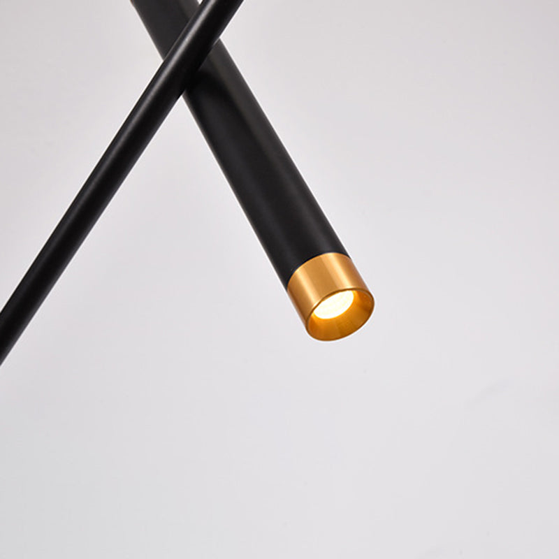 Black Geometrical over Island Lighting Simplicity Aluminum LED Hanging Lamp