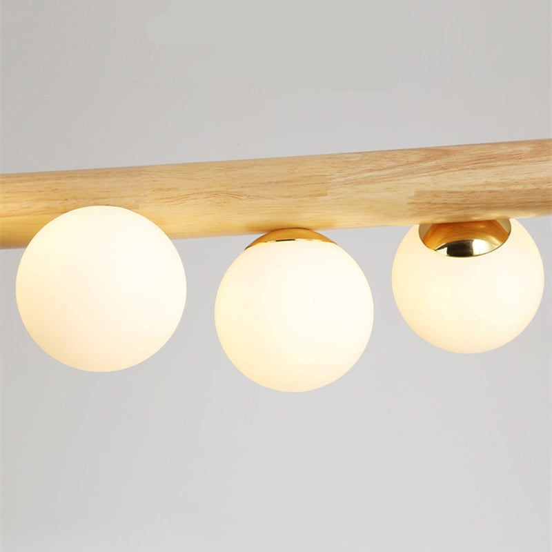 5/7-Light Wood Ceiling Light Industrial Kitchen Island Lighting for Room