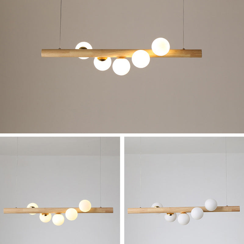 5/7-Light Wood Ceiling Light Industrial Kitchen Island Lighting for Room