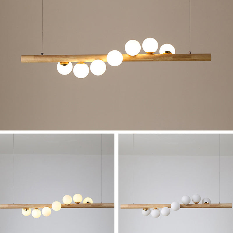 5/7-Light Wood Ceiling Light Industrial Kitchen Island Lighting for Room