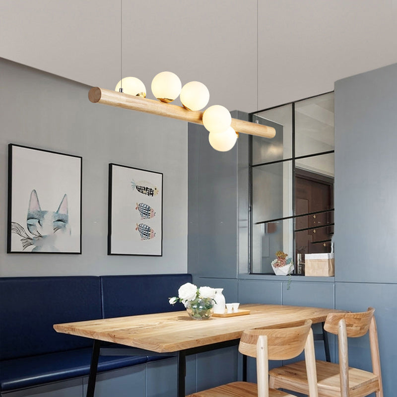 5/7-Light Wood Ceiling Light Industrial Kitchen Island Lighting for Room
