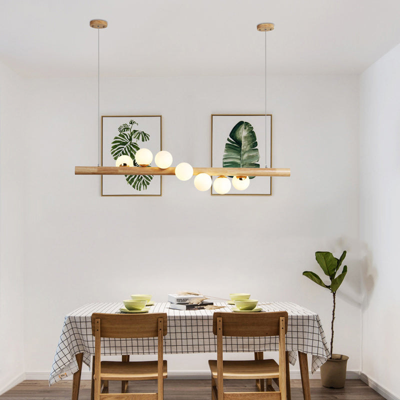 5/7-Light Wood Ceiling Light Industrial Kitchen Island Lighting for Room