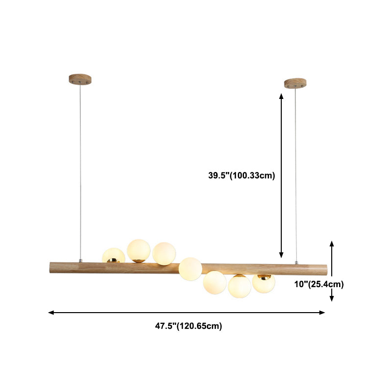 5/7-Light Wood Ceiling Light Industrial Kitchen Island Lighting for Room