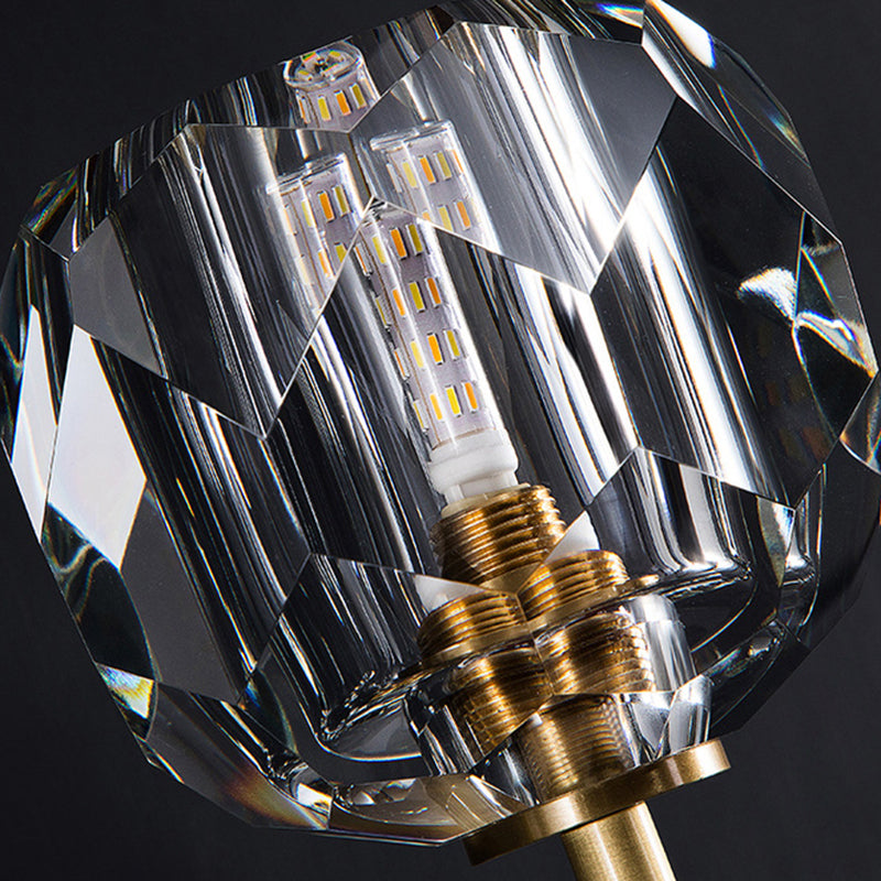 Nordic Brass Wall Light Globe Gold 4.5" Wide Wall Sconce with Crystal for Living Room