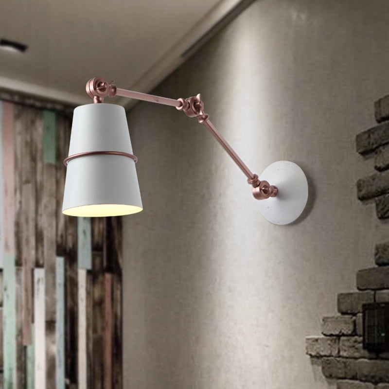 Nordic Metal Wall Light Bucket Shape Adjustable Wall Sconce for Living Room