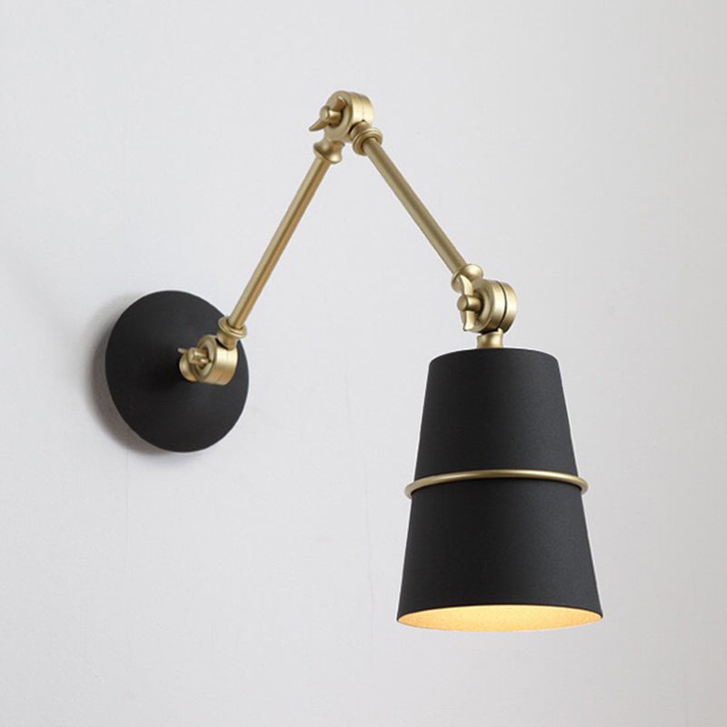 Nordic Metal Wall Light Bucket Shape Adjustable Wall Sconce for Living Room