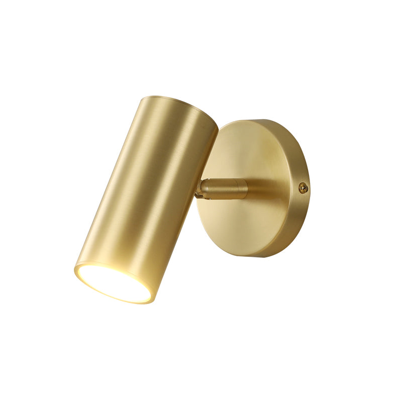 Half Cylinder Shade Metal Wall Sconce Modern Style 1 Light Wall Mount Lighting in Gold