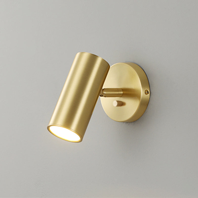 Half Cylinder Shade Metal Wall Sconce Modern Style 1 Light Wall Mount Lighting in Gold
