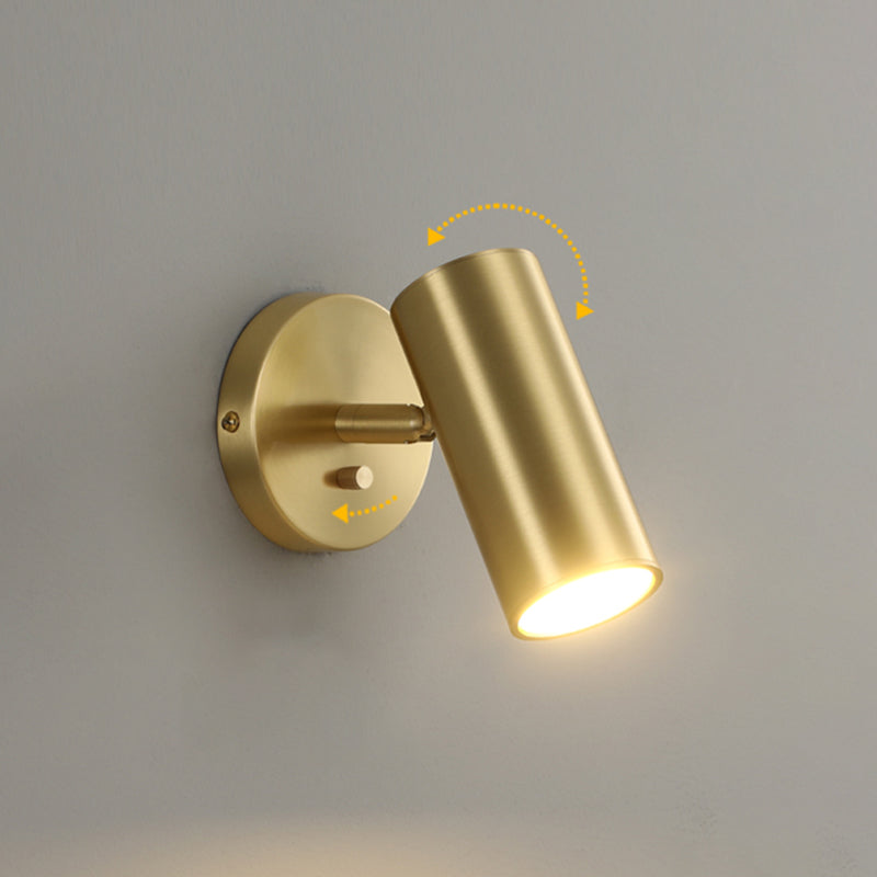 Half Cylinder Shade Metal Wall Sconce Modern Style 1 Light Wall Mount Lighting in Gold