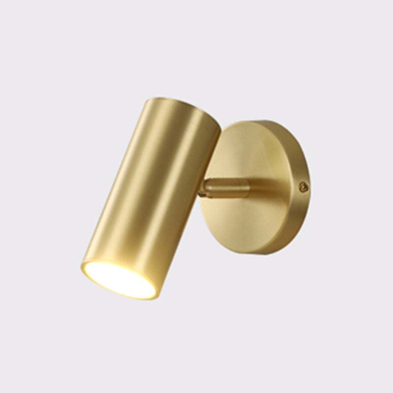 Half Cylinder Shade Metal Wall Sconce Modern Style 1 Light Wall Mount Lighting in Gold