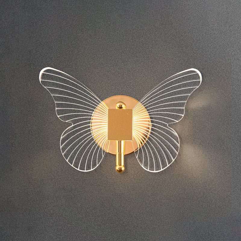 Unique Shade Metal Wall Sconce Modern Style 2 Lights Wall Mount Lighting in Gold