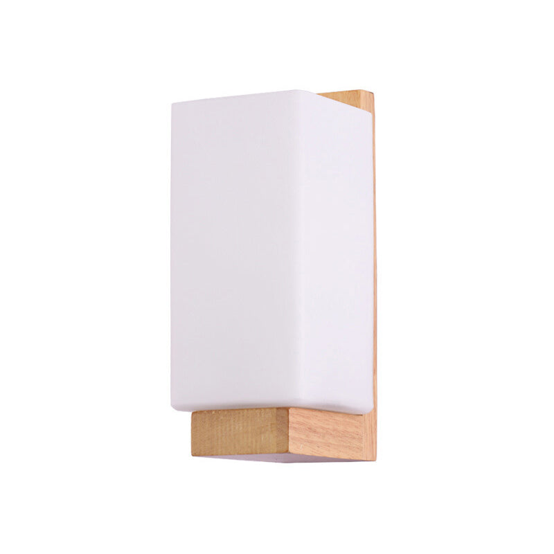 Rectangular Wall Sconce Lighting Modern Style Wood 1 Light Wall Mounted Light