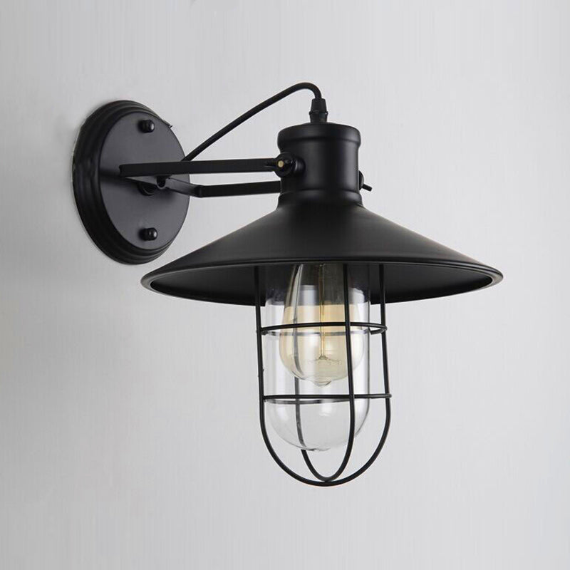 Flared Wall Sconce Lighting Industrial Style Metal 1 Light Wall Mounted Light