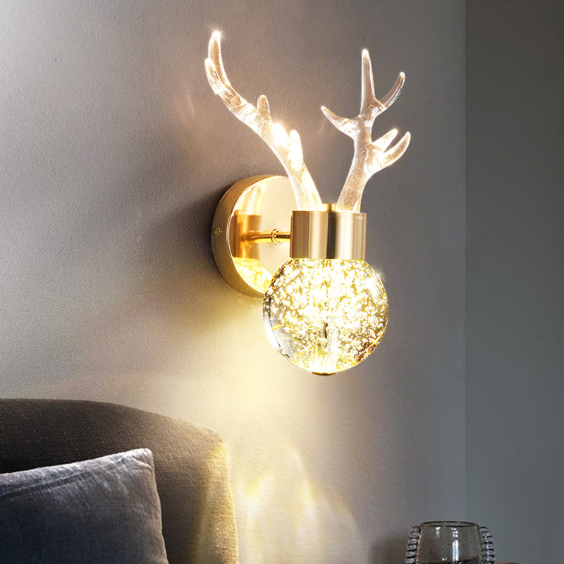 Crystal Unique Wall Sconce Modern 3 Lights Wall Mount Light Fixture in Gold
