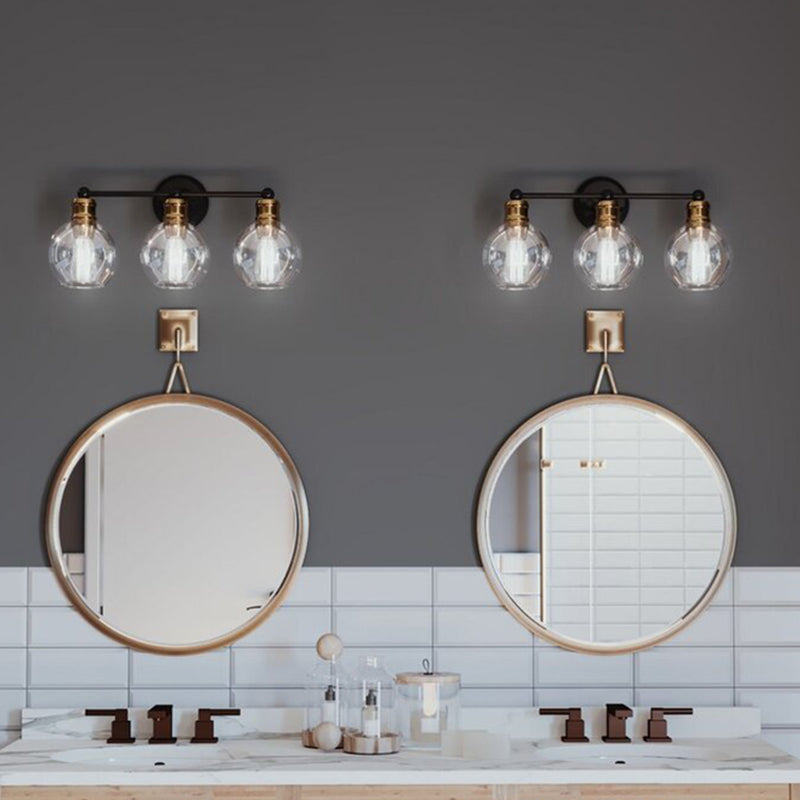 Glass Shaded Bath Vanity Lighting Industrial Black/white Light for Bathroom