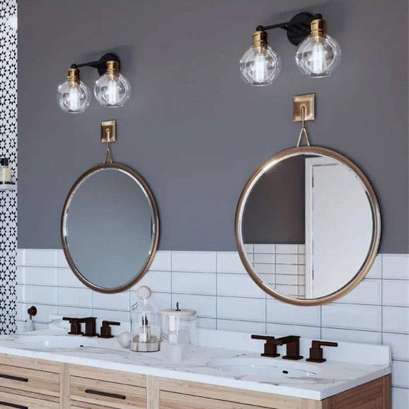 Glass Shaded Bath Vanity Lighting Industrial Black/white Light for Bathroom