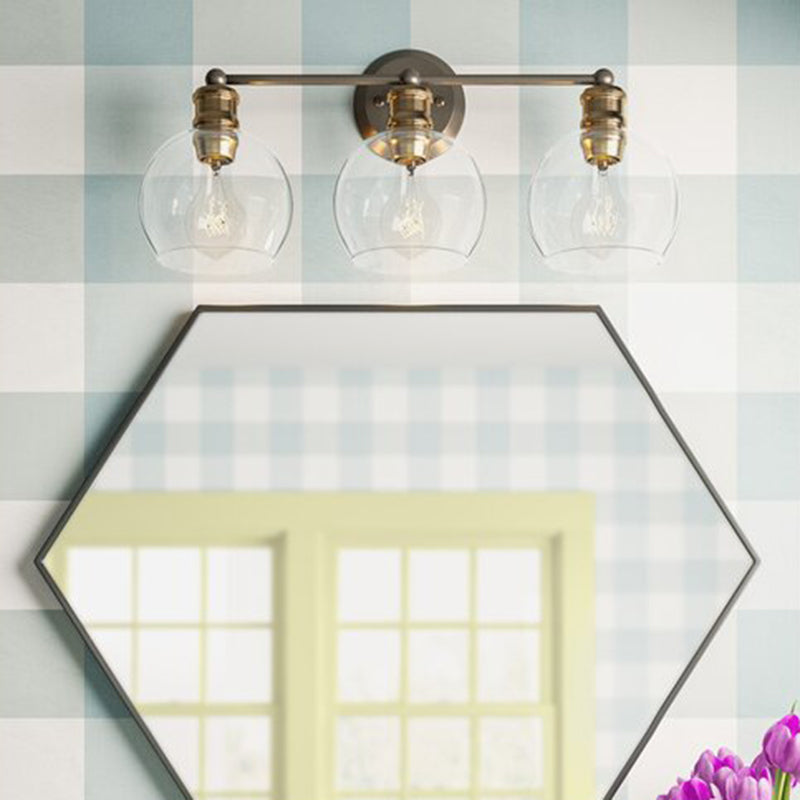 Glass Shaded Bath Vanity Lighting Industrial Black/white Light for Bathroom