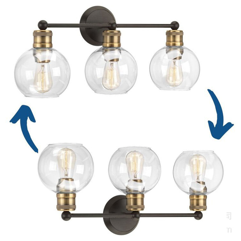 Glass Shaded Bath Vanity Lighting Industrial Black/white Light for Bathroom