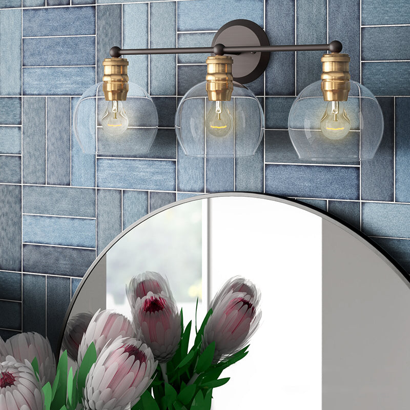 Glass Shaded Bath Vanity Lighting Industrial Black/white Light for Bathroom