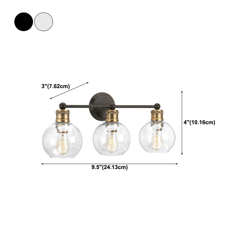 Glass Shaded Bath Vanity Lighting Industrial Black/white Light for Bathroom