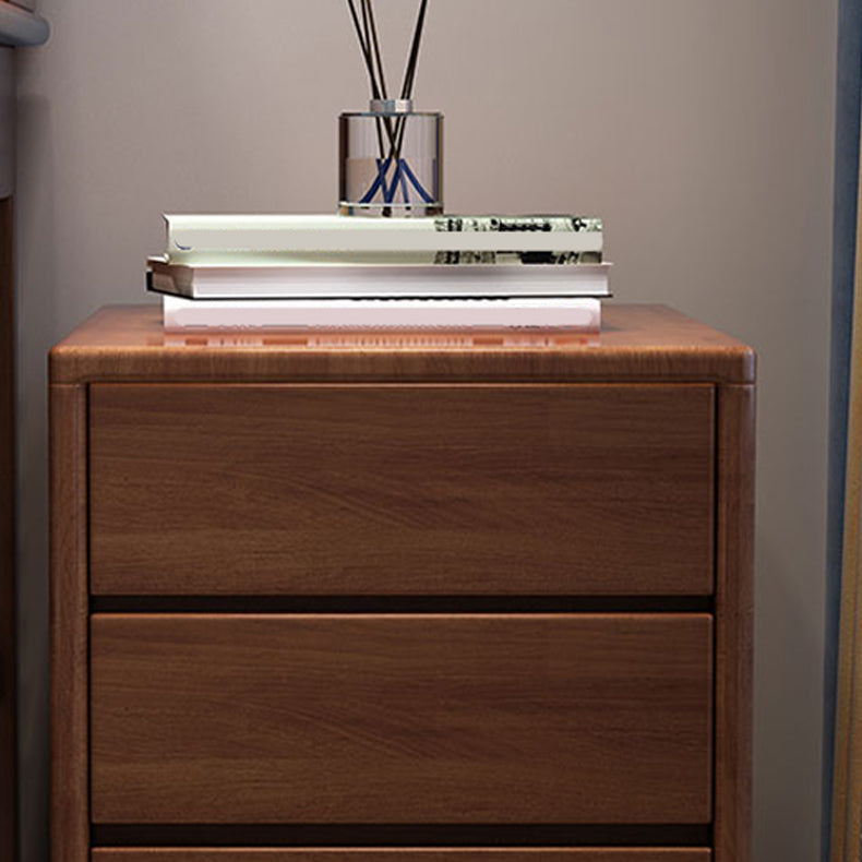 Solid Wood Bedside Cabinet Modern Minimalist Bedside Table with Drawers