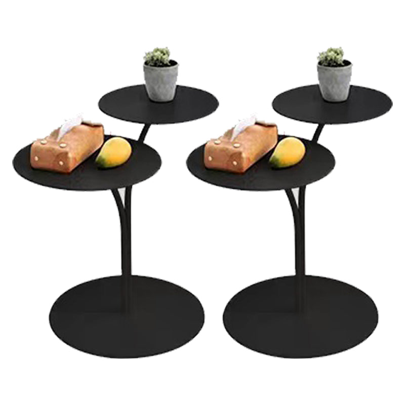 Contemporary Metal Accent Table Nightstand 21.65" Tall Bed Nightstand