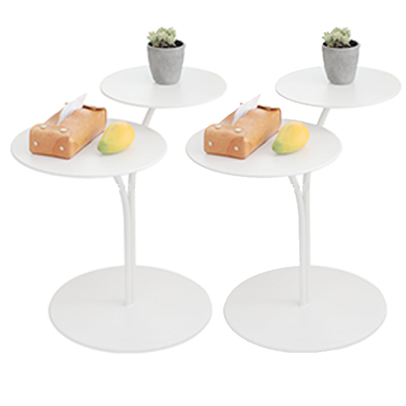 Contemporary Metal Accent Table Nightstand 21.65" Tall Bed Nightstand