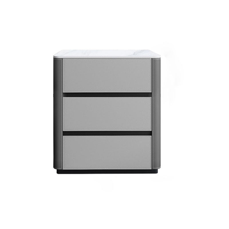 Contemporary Stone Chest Bedroom Vertical Storage Chest in Gray with Drawers