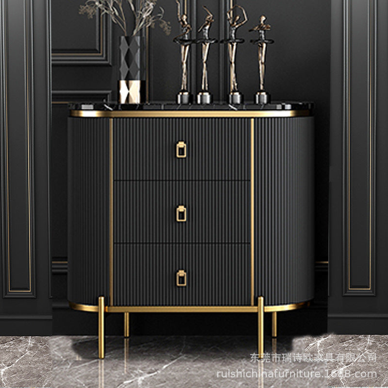 15.6-inch Width Glam Storage Chest Stone Dresser with 3/4 Drawers