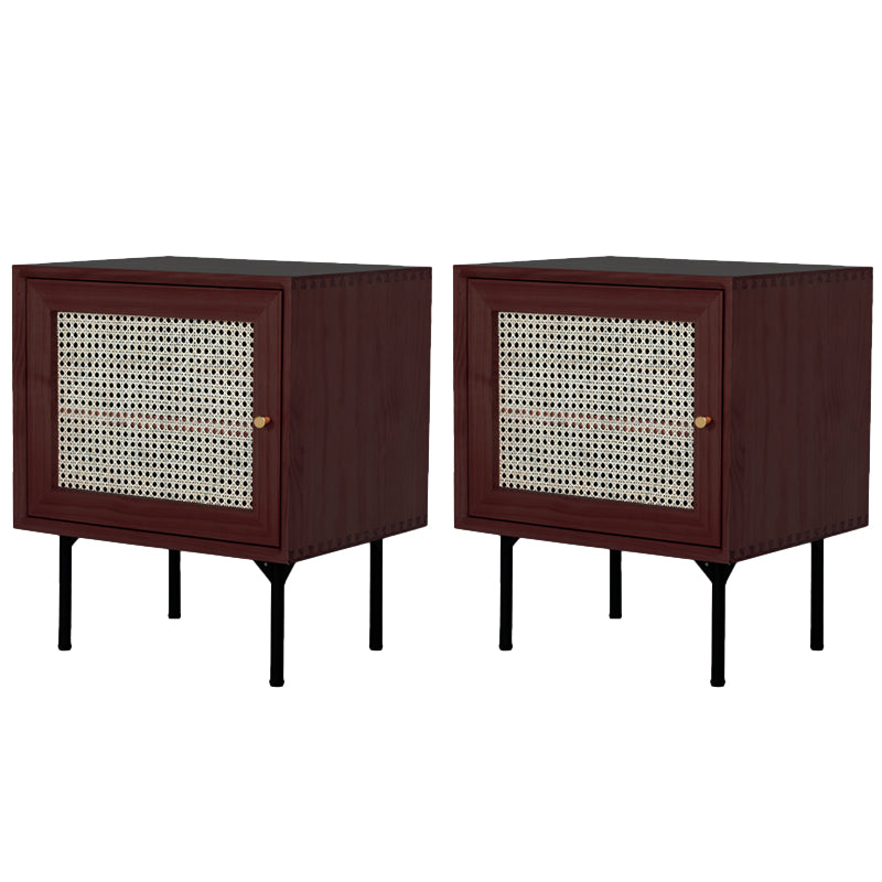 Contemporary Lower Shelf Nightstand Wooden Bedside Cabinet for Bedroom