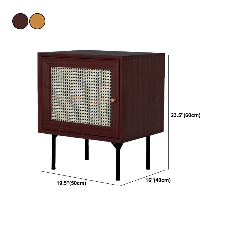 Contemporary Lower Shelf Nightstand Wooden Bedside Cabinet for Bedroom