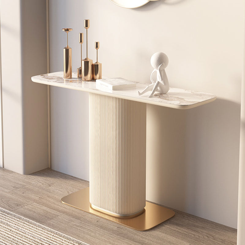 14" W Modern Stone Console Table Stain Resistant Accent Table for Hall