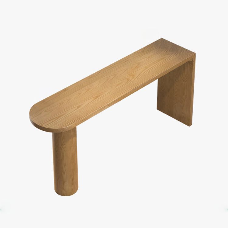 Specialty Solid Wood Bar Table Double Pedestal Bar Height Pub Table in Natural