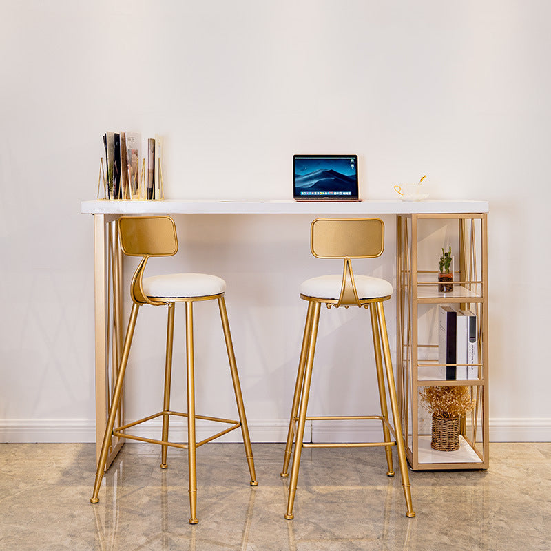 Bar Height Pub Table Rectangle Glam Solid Wood Bar Table for Bar