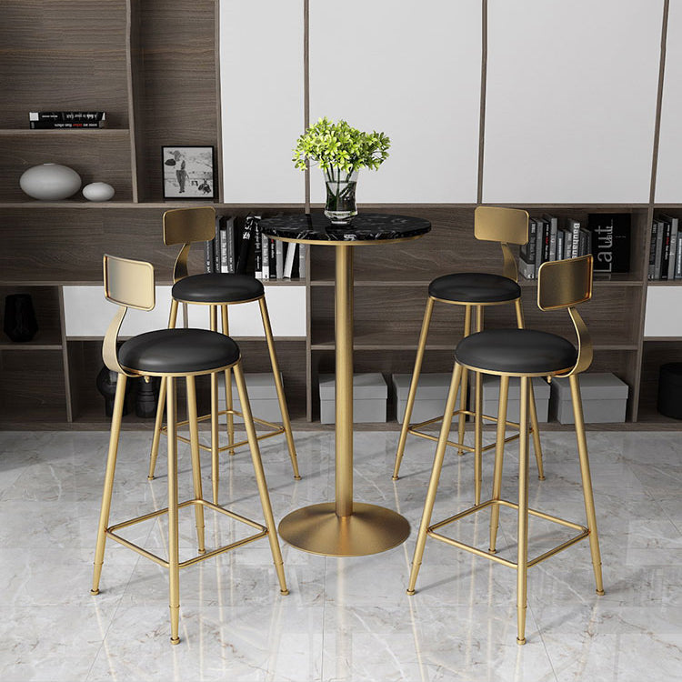 Stone Bar Table Glam Pedestal Bar Height Pub Table for Indoor