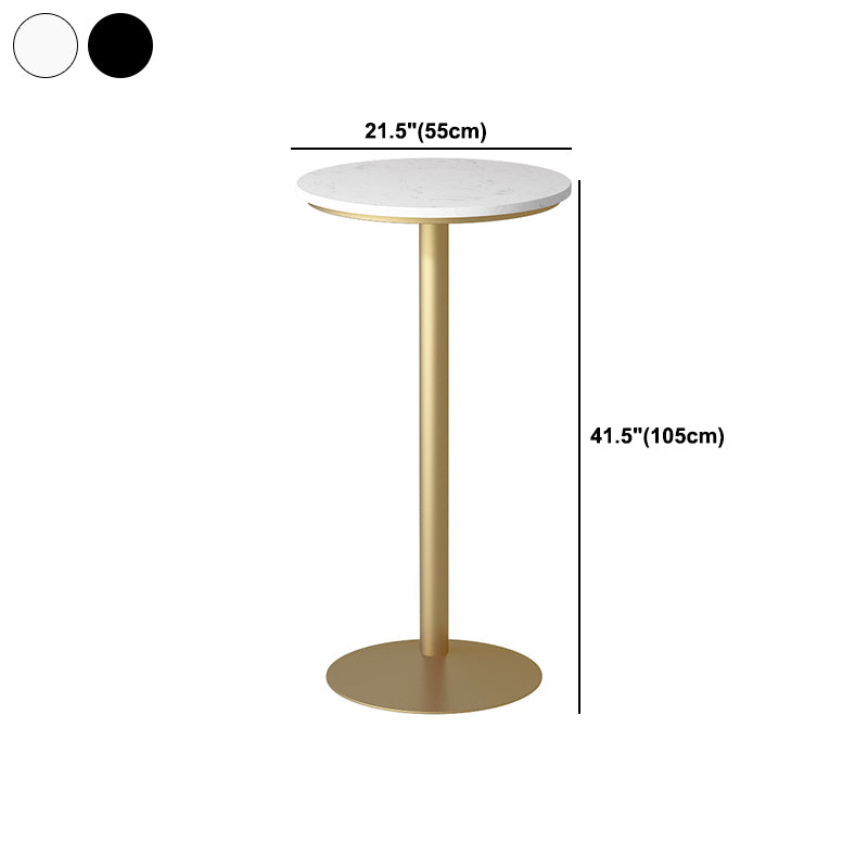 Stone Bar Table Glam Pedestal Bar Height Pub Table for Indoor