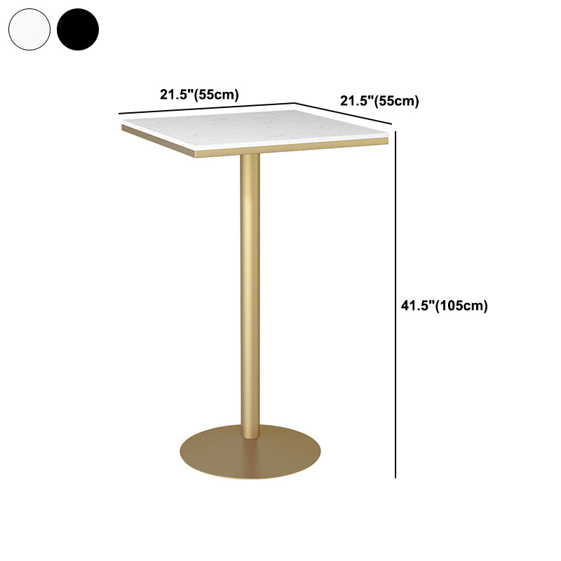 Stone Bar Table Glam Pedestal Bar Height Pub Table for Indoor