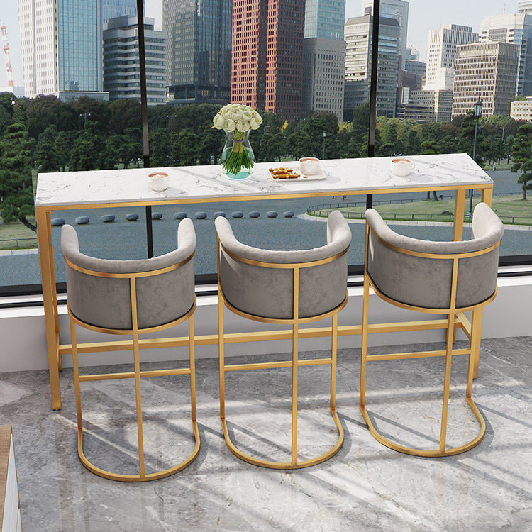 Glam Style Bar Table Faux Marble Bar Dining Table for Living Room