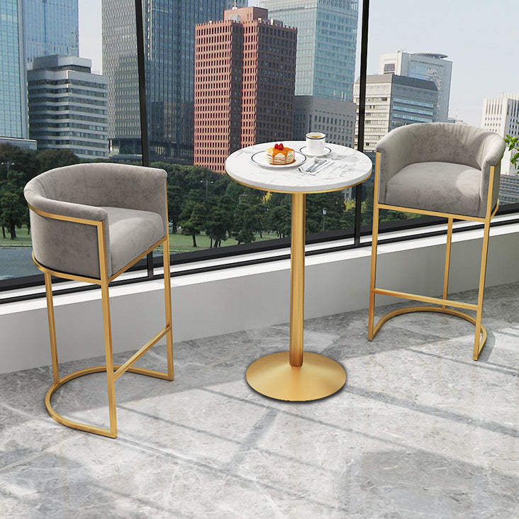 Glam Style Bar Table Faux Marble Bar Dining Table for Living Room
