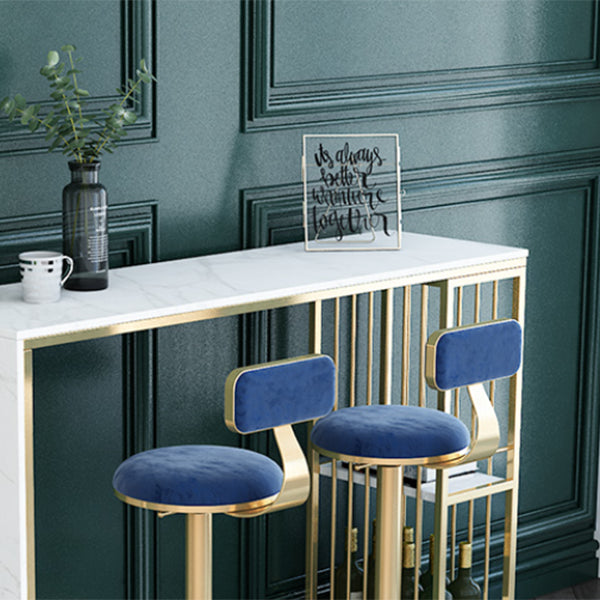 Glam Style Bar Table Faux Marble Bar Dining Table with Storage Shelf