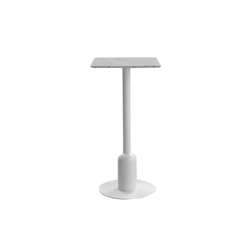 Industrial Bar Dining Table Fixed Bistro Bar Height Cocktail Table with Metal Base