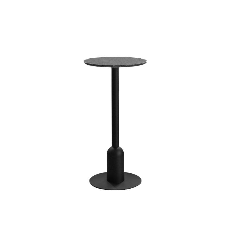 Industrial Bar Dining Table Fixed Bistro Bar Height Cocktail Table with Metal Base