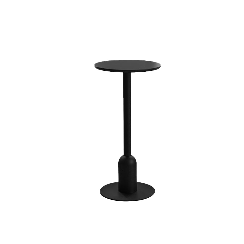 Industrial Bar Dining Table Fixed Bistro Bar Height Cocktail Table with Metal Base