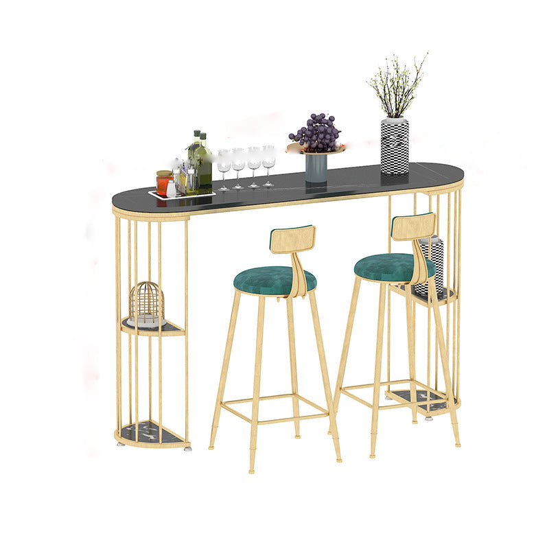 Oval Bar Table Sintered Stone Dining Table for Kitchen Living Room