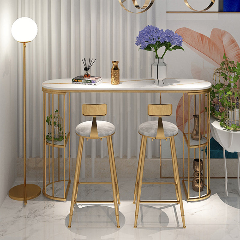 Oval Bar Table Sintered Stone Dining Table for Kitchen Living Room