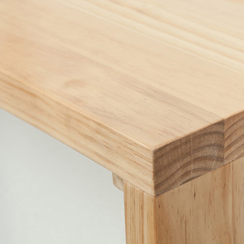 Industrial Style Bar Table Rectangle Solid Wood Bistro Bar Desk with Double Pedestal