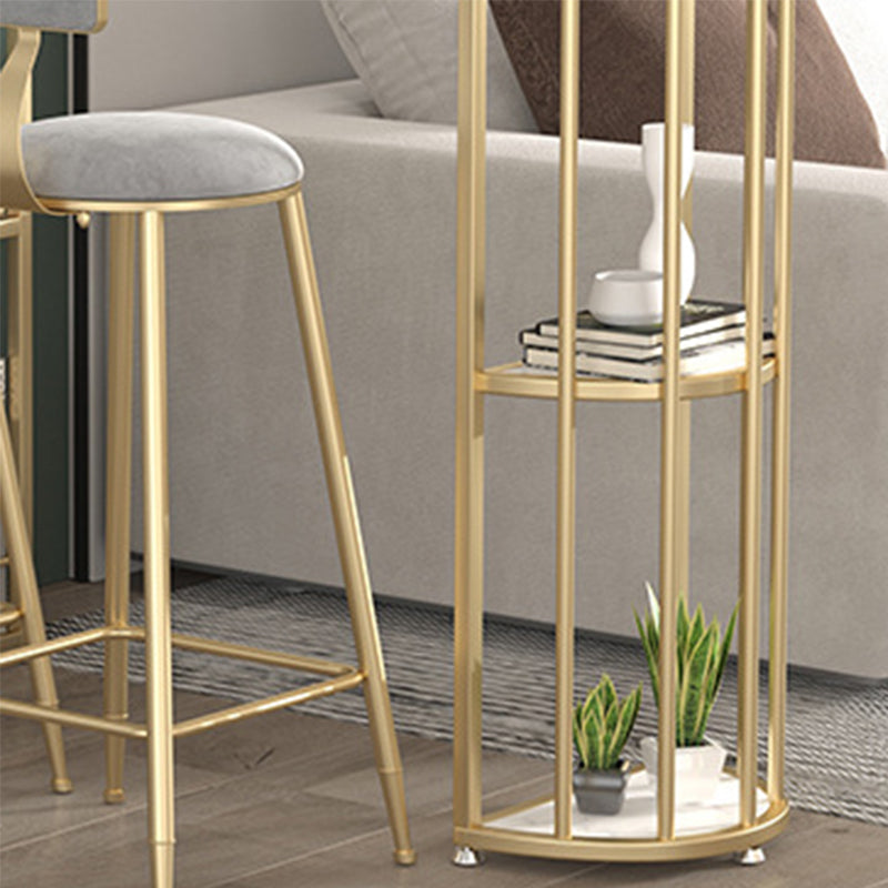 Modern Sintered Stone Bar Table Dining Table with Storage Shelves