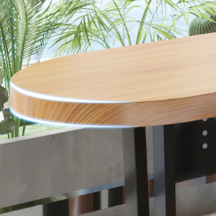 Industrial Style Bar Table Rectangle Solid Wood Bistro Bar Desk for Indoor