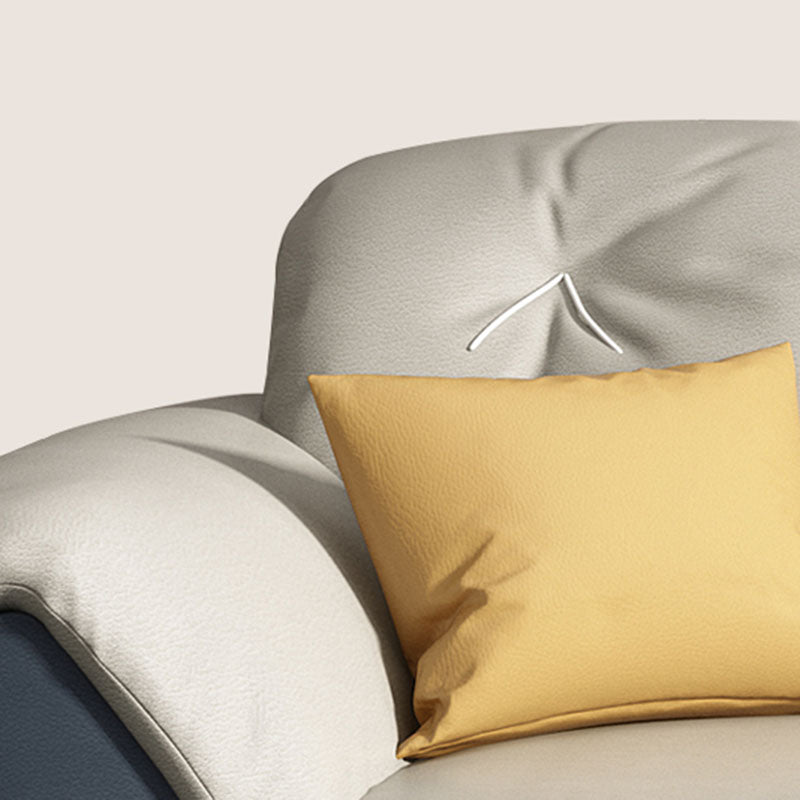 Sewn Pillow Back Sofa Modern Style 34.64" H Faux Leather Sofa