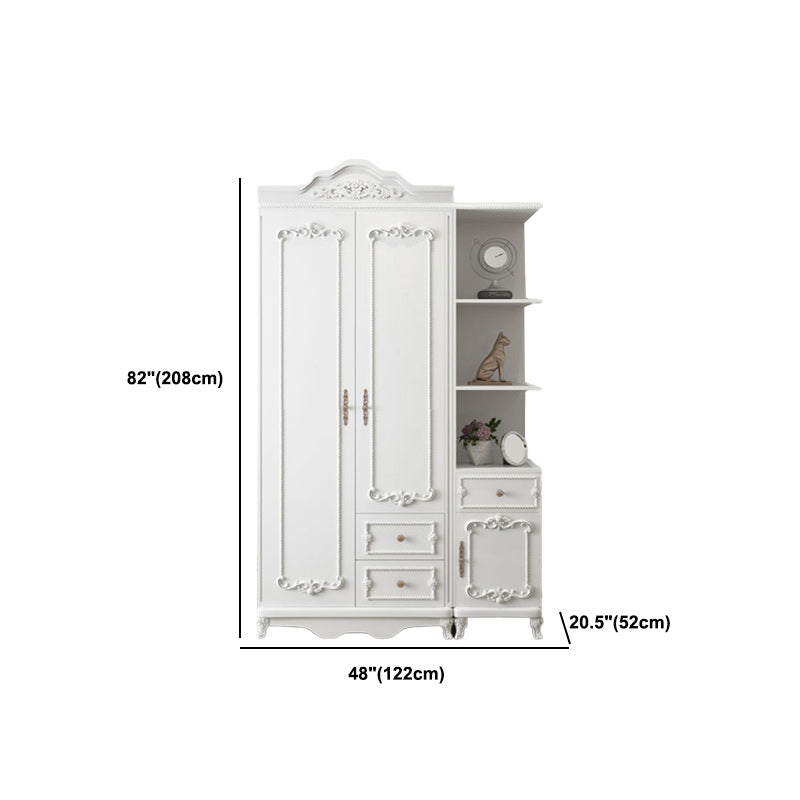 Bedroom Hinged Door Storage Cabinet Manufactured Wood French Country Cabinet with Drawers